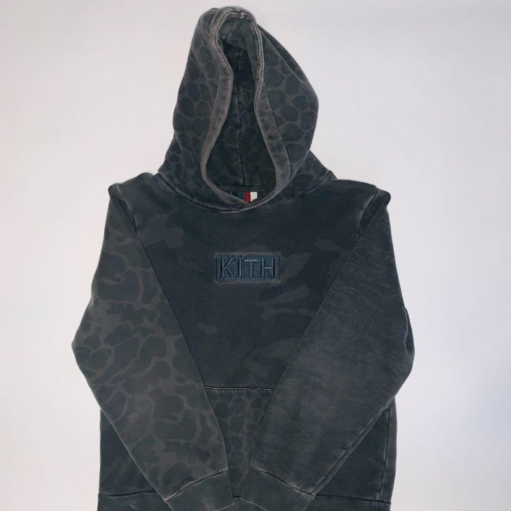 KITH Youth Gray / Camo Hoodie